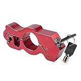 Okeeyseda Motorradschloss, Lenkerschloss mit 2 Schlüsseln, Anti-Diebstahl-Motorrad-Bremsschloss-Zubehör für Motorrad-Fahrrad-ATV-Roller – Rot