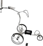 BeeGon Golf Elektro-Golftrolley GT-ES900R Pro Edelstahl poliert mit 10Ah-Lithium-Akku