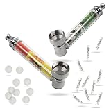 LHOEST 2 Stück Pfeifen Set, Pipe Purpfeife, Tragbare Mini Pfeifenhalter mit 10 Edelstahlsiebfiltern und 10 x 6mm Aktivkohlefilter, Pfeife Rauchen von Tabakwaren