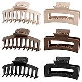 Lolalet 6 Stück Große Haarklammer, 8cm Haarspangen für dickes Haar Rutschfestes Haar Jaw Clips Haarstyling-Zubehör für Frauen Mädchen -Muster E