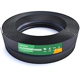 Flexible Rasenkante Kunststoff (10 m, schwarz) - Robustes Stay-in-Place Design - Sehr Gut zu Verarbeiten, Min. 30 Jahre Lebensdauer, Unsichtbar - Beeteinfassung aus 100% recyceltem Plastik