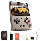 Mi-Yoo Mini Plus Retro Handheld Spielekonsole,3.5 Inch IPS Screen Linux System,unterstützt Wireless Gamepad und HDTV-Ausgang, Retroshock-Retro Spielekonsole, mit 5500+ Klassische Spiele, 64G, Grau