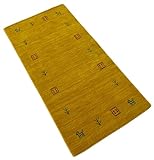 Orientteppich Gold Gabbeh Teppich 100% Wolle Loom Handgefertigt 70x140 cm