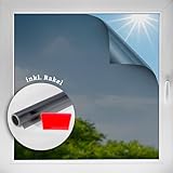 d-c-fix Tönungsfolie statisch haftend (90x200cm) Sonnenschutz Fensterfolie für innen, 99% UV-Schutz, hitzeabweisend, verdunkelnd, Verdunklungsfolie & Wärmeschutzfolie ideal für Fenster und Glastüren