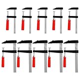 YAYODS 10 Stück Schraubzwingen Set - Schraubzwinge Spannweite 150mm/200mm - Zwingen Maultiefe 50mm/80mm - Schraubzwingen Klein für Holz, Führungsschienen, Präzises Fixieren