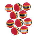 Milisten 10 Stück Regenbogenball für Haustiere Hundekauspielzeug Hundezahlerspielzeug Welpen kauen Hund behandeln Ball Katzenspielzeug Regenbogenball Eva