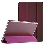 ProCase Hülle für Galaxy Tab A 10.1 2019 (T510 T515 T517), Ultra Dünn Leicht Smart Case, Leichte Stand Schutzhülle Shell mit Translucent Frosted Rückhülle -Wine
