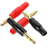 SMASOLO 4 Stück Teiliges Vergoldet Lautsprecherkabel Stecker mit Schraubanschluss für Audioverstärker Sichere Verbindung Signaloptimiert Kompatibel mit Audio HiFi systemen
