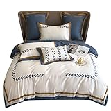 Bettbezug, 60-fädig, langstapeliger Baumwollsatin, vierteilig, Bedruckte Frühlings- und Sommerbettwäsche