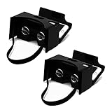 Google Cardboard 2 Pack, VR Headsets 3D Box Virtual Reality Glasses for All 3-6 Inch Smartphones, VR2.0 Black