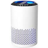 AROEVE Luftreiniger für Schlafzimmer, 7 W Luftreiniger mit H13 HEPA Filter, Rauch, Pollen, Hautschuppen, Haare, Gerüche, 22 dB Schlafmodus für Schlafzimmer und Büro, DH-JH01A, Weiß