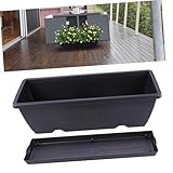DOITOOL Rechteckiger Pflanzkübel aus Robustem Kunststoff mit Drainage und Untersetzer Großer Pflanztrog für Balkon und Garten für Verschiedene Pflanzen und Verbesserte Luftqualität