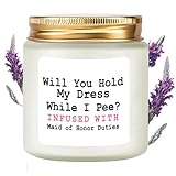 LAMIVEENLA Maid of Honor Gifts Duftkerze Lavendel – Brautjungfernantragsgeschenke, Matron of Honor Antragsgeschenke, Brautjungfergeschenke, Soja-Kerze, 118 g