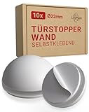 LouMaxx Türstopper wand weiß 22mm – 10er Set – Gummipuffer weiß und Anschlagpuffer selbstklebend für Wand, Tür, Möbel oder Bad – geruchsneutral, flexibel & stark haftend – Made in EU