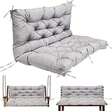 Wasserdichte Outdoor-Schaukelkissen mit Rückenlehne, Ersatz-Sitzkissen für Terrassenliege, Gartenbank, Hängematte, Grau, 150 x 100 cm, perfekt für Gartenmöbel