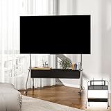 Höhenverstellbarer mobiler TV-Ständer auf Rädern mit Bremse und Aufbewahrungstasche, rollender Monitorständer für Fernseher 81,3 cm (75 Zoll), ideal für Heimbüro und Hotel, Schwarz