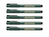 FABER-CASTELL 205003 - Faserschreiber Finepen 151199, 0.4 mm, schwarz, 5 Stück