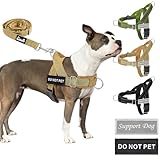 Eyein Hundegeschirr mit Leine für große mittelgroße Hunde, Weich gepolsterter Brustgeschirr mit 2 Leinenclips, Reflektierend & Leichtgewicht Anti Zug Geschirr für Spaziergänge Training, Braun, M