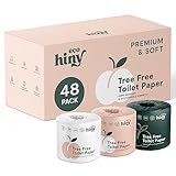 ecoHiny Premium Bambus Toilettenpapier – septisch sicheres Toilettenpapier 48 Mega-Rollen 3-lagiges Toilettenpapier & 350 Blatt | FSC-zertifiziertes BPA-freies, umweltfreundliches und weiches