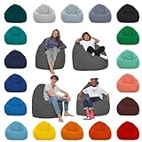 HomeIdeal - Sitzsack XXL Bodenkissen für Erwachsene & Kinder - Geeignet für Gaming oder Entspannen - Indoor wie Outdoor da er Wasserfest ist - mit EPS Perlen (Anthrazit, XL)