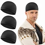 Ptwola 3 Stück Klassische Beanie Mütze für Herren & Damen Weiche Bequeme Dünne Mütze Unisex Slouch Beanie Elastisch Dünne Laufmütze Schnelltrocknende Schutz Radmütze Helmfutter für Alle Jahreszeiten