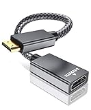 Mini HDMI Adapter 4K 60Hz,Mini HDMI Stecker auf HDMI Buchse Kabel Unterstützt HDMI 2.0,3D,Ethernet ARC kompatibel mit Raspberry Pi 4,GoPro Black Hero 7 6 5 4,Sony Camera A6000 A6300,Nikon B500