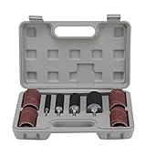 SUDEG 20 Stück Schleifwalzen Schleifhülsen Set, Spindelschleifer Schleifmaschine Schleifhülsen Werkzeugset Schleifhülsen mit Etui, 16 Schleifband & 4 Schleifrolle für Bohrmaschine