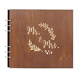 Hochzeitsgästebuch, Spiralbindung, Holzeinband, Gästebuch für Hochzeiten, gebundenes Erinnerungsbuch mit elegantem Design, Jubiläen, Geburtstage, Party, Brautparty, Andenken