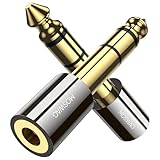 MOSWAG Klinke Adapter, 3.5mm auf 6.35mm 2 Stück, 6,35mm Stecker auf 3,5mm Klinke Buchse Stereo Kopfhörer Adapter für Kopfhörer, Keyboard, Gitarre, Lautsprecher, Klavier, Mixer und mehr
