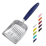 WePet Katzenstreuschaufel, Aluminium-Legierung, Sieb für Katzen, Metallschaufel, Tiefe Schaufel, Langer Griff, Kotsieben, Kätzchenheber, robust, für Katzentoilette