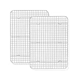 Onader Abkühlgitter 2er-Set, Edelstahl Rechteckig kuchengitter backgitter, Groß Auskühlgitter zum Backen, Kühlen, Braten, Spülmaschinenfest & Gesund - 38,9x28,8x1,8cm