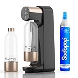 Sunik® Wassersprudler elektrisch SUNfizz One - mit Universal CO2-Zylinder und BPA Freie Kunststoff-Flasche 1L, Höhe 42cm - Premium Wassersprudler elektrisch
