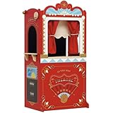 Le Toy Van - TV333 - Lernspiel ab 3 Jahren, große Holzpuppe und Puppentheater, 122 cm hoch, Montessori-Spielzeug, mit Wendeschild, 2 Tafeln, Vorhang mit echten Vorhängen