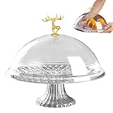 1 Packung transparente Deckel für Kuchenteller, Desserttabletts, Brot- und Obstteller, 36 x 30 cm, Servierabdeckung für Kuchen, Gebäck und Lebensmittelaufbewahrung