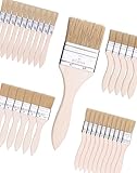 NETONDA 32 Stück Flachpinsel Set 15 mm 25 mm 40 mm 50 mm Breit Malerpinsel Set mit Holzgriff Lasurpinsel Lackpinsel Streichpinsel für Mauern, Möbel, Zäune und Heimwerkerarbeiten