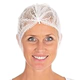 Franz Mensch Hygonorm Klipphauben Light, weiß, ø 55 cm | PP, 1000 Stück, Einweghauben, OP Hauben Damen/Herren, Schwesternhauben 10 x 100 Stück, lebensmittelecht