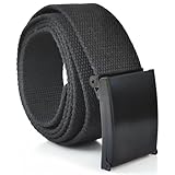 SHAVIT Herrengürtel, lässiger Arbeitsgürtel für Herren, hohllos, vollständig verstellbar, Segeltuchgewebe, Stoffgürtel, schwarzes Kleid, Alltag, Arbeit, Gürtel – ohne Löcher