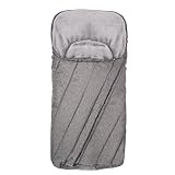 Premium Fußsack für Kinderwagen, Sportwagen und Buggy mit Rutschschutz, weiches Fleece, Leichter Thermo Winterfußsack mit Reißverschluss, Farbe: Grau
