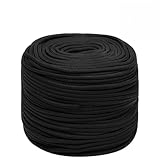 LAPOOH Bootsseil Schwarz 10 mm 250 m Polypropylen, Ankerleine, Boot Fenderleine, Festmacherleine, Tauwerk, Kletterseil, Wurfleine, Schaukelseile, Schwimmleine - 152509