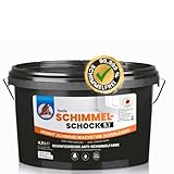 Tonis SCHIMMELSCHOCK Anti-Schimmel-Farbe 4,5 Liter Wandfarbe weiss | Effektive, zuverlässige Sofortwirkung, desinfizierende Wandfarbe für ca. 18 m2 | 99,999% antimikrobielle Wirkung