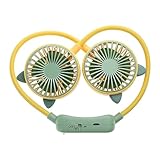 Limtula Hängender Hals-Ventilator, tragbarer Kühler, USB-wiederaufladbar, Nackenband, Surround Windauslässe, 500 mAh, wiederaufladbares Nackenband, tragbar, freihändig