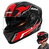 Motorradhelm - Klapphelm Motorrad Herren - RollerHelm-Helm Mit Doppelvisier, Integralhelm Mit Sonnenblende Full Face Dual Lens Shield Street Motorrad Kopfbedeckung Motorradhelm Für Damen Und Herren