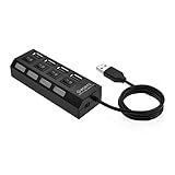 Agwuoetr USB4 Port 2 Splitter mit Schalter HUB 4-Loch Unabhaengiger Schalter HUB USB2.0 Hub Multifunktions