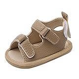 LACOFIA Baby Sandalen Jungen Atmungsaktive Sommer Babyschuhe Rutschfester Weicher Sohle Erste Lauflernschuhe Khaki 6-12 Monate