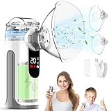 BIAOQINBO Inhalationsgerät für Erwachsene und Kinder,Leiser Vernebler Inhaliergerät mit Timer und Display,Inhaliergeräte Tragbarer mit 2 Maske und Mundstück,1200mAh USB Wiederaufladbar Inhalator