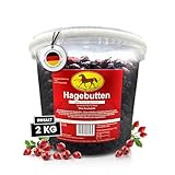 Scheidler horse-direkt Hagebutten getrocknet für Pferde 2kg – Ganze Hagebutte in Spitzenqualität – 100% Natürlicher Vitamin C Booster – Ideales Pferdeleckerli/Zusatzfutter ohne Zuckerzusatz