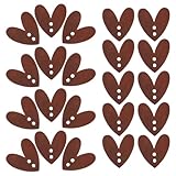 ABOOFAN 100 Stück Herzförmige Holzknöpfe mit 2 Löchern Braun Umweltfreundlich für Selbstgemacht Bastelarbeiten Scrapbooking Kinderkleidung und Hochzeitsdekoration