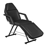 Kosmetikliege 3 Einstellbare Abschnitte Schönheitsbett, Ergonomische Massageliege mit Verstellbare Rückenlehne & Fußstütze, Robuste Tattooliege bis 150 kg Ideal für Spa, Kosmetik & Therapien (Schwarz)
