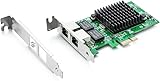 10Gtek® Gigabit Netzwerkkarte mit Intel 82576 Chip, Kompatibel mit Intel E1G42ET, Dual RJ45 Ports, 10/100/1000Mbps Netzwerkadapter (NIC), PCI Express 2.0 X1, für Windows, Windows Server, Linux