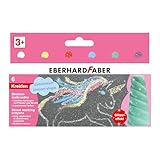 Eberhard Faber 526560 - Straßenkreide Glitzer Einhorn, 6 leuchtende Farben Straßenmalkreide mit Glitzereffekt